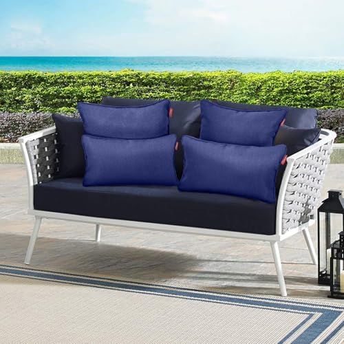 Pcinfuns Deep Blue Lumbar Pillows 2 Pack