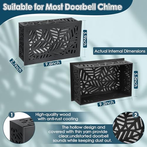 Saillong Doorbell Chime Cover Box Only Black