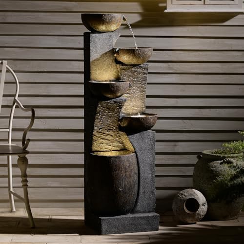514 Inch H Outdoor Garden Water Fountain with Lights