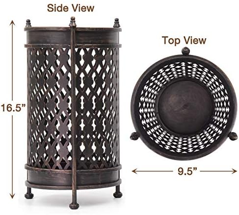 Dualplex Antique Style Metal Umbrella Stand 16 Inch Tall