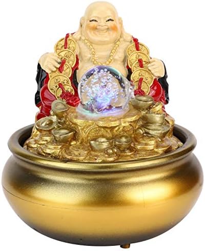 CHICIRIS Tabletop Waterfall Fountain Gold for Home Office
