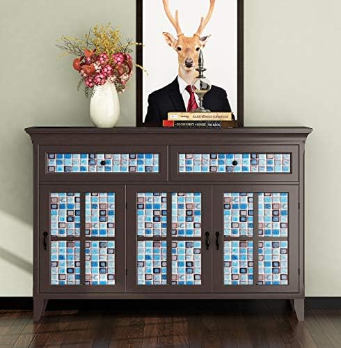 Livelynine Waterproof Blue Mosaic Wallpaper 158x788 Inch