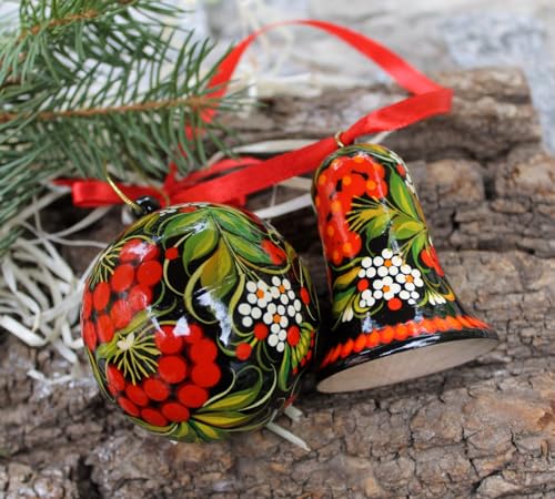 Hand Painted Christmas Ball with Gift Box 7 cm Wooden Ornament