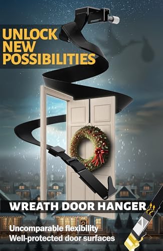 Menz Adjustable Wreath Door Hanger 19 Black