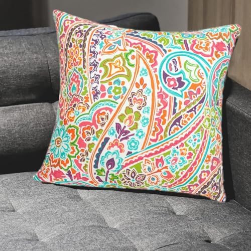 FUNHOME Outdoor Pillow Covers Pack of 2 18x18 Inch Melora Paisley