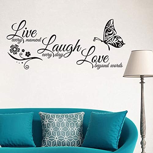 Live Love Laugh Wall Sticker Set Family Inspirational Decals 18x39 Black