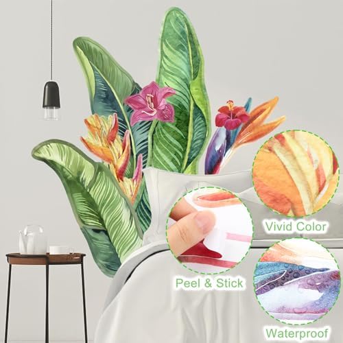 Giant Tropical Leaf Wall Decals Peel and Stick Decor