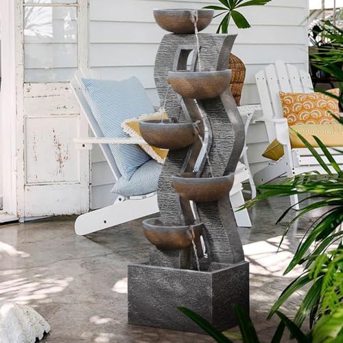 Takamota 528 Inch Tall Outdoor Water Fountain with Lights