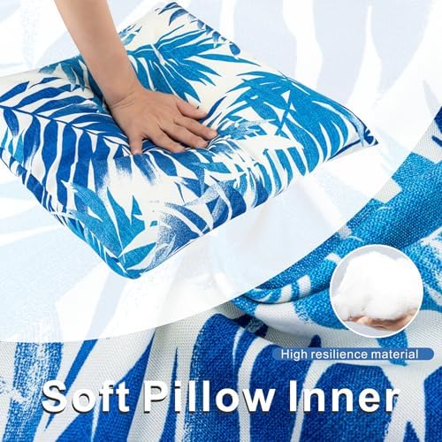 JMGBird 18x18 Inch Waterproof Outdoor Lumbar Pillows Pack of 2