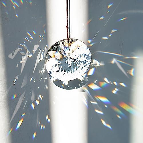 YU FENG Bauhinia Hanging Faceted Crystals Suncatcher Ornament