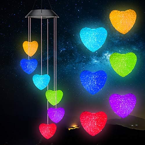 PACETAP Heart Solar Wind Chimes Outdoor Decor