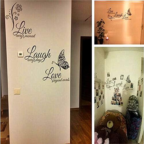 Live Love Laugh Wall Sticker Set Family Inspirational Decals 18x39 Black