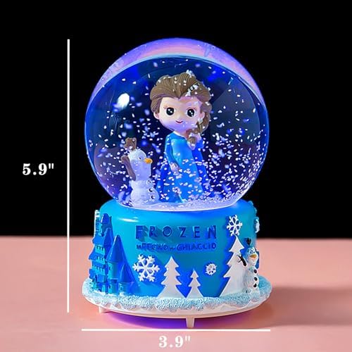 JORMEY Snow Globe with Colorful Lights and Music