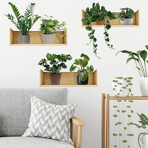 Green Plant Wall Decals 3D Bonsai Tropical Wall Art Decor