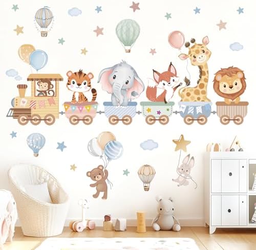 Wondever Jungle Animals Wall Stickers for Kids Room