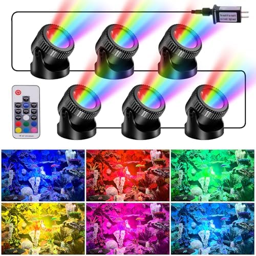 POPOSOAP RGB Pond Lights with Timer and Remote Control