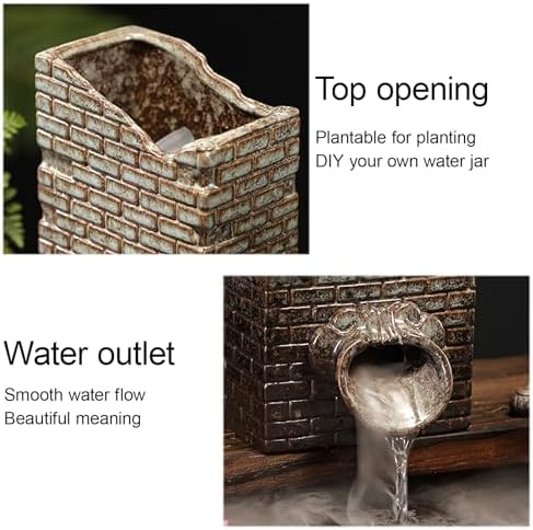 Pond Spitter Ceramic Water Fountain Decor Black