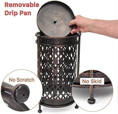 Dualplex Antique Style Metal Umbrella Stand 16 Inch Tall