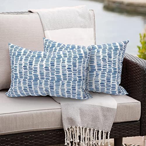 Pebble Blue Lumbar Pillows 12x20 Inch Pack of 2 with Inserts