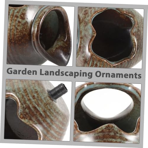 TOYANDONA Compact Ceramic Spitter Fountain for Garden Decor