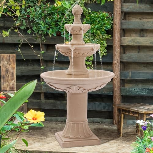 GIODIR 484 Inch 3 Tiered Resin Fountain with Pineapple Top