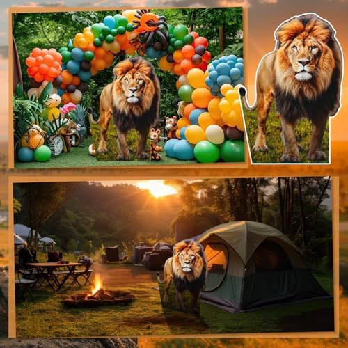 Yookeer 4ft Lion Cardboard Stand Up Photo Prop