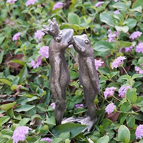 Couple Kiss Frog Garden Statue Outdoor Decor
