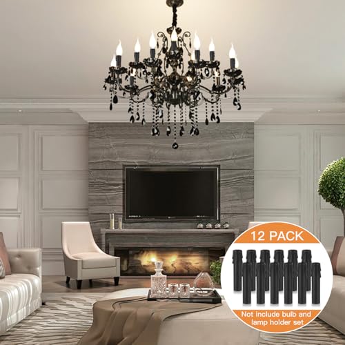 Helunsi 4 Inch Chandelier Candle Sleeves 12 Pack
