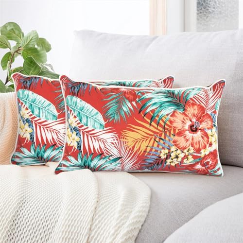 IN4 Care Lumbar Pillow Set of 2 Chili Red Floral