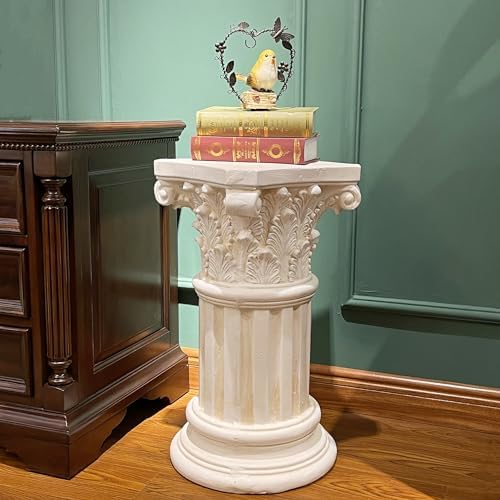 White Magnesium Oxide Athena Corinthian Column with Stand Base