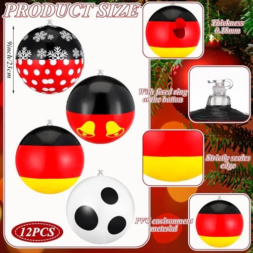 12 Pcs 9 Inch Inflatable Christmas Ball Ornaments