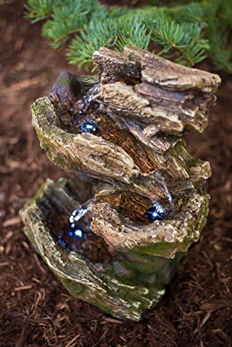 14 Olympia Log Fountain with LED Lights