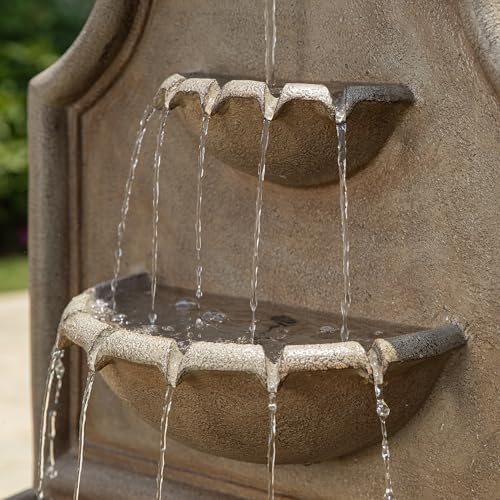 Glitzhome 3-Tier Wall Mounted Water Fountain with LED Lights