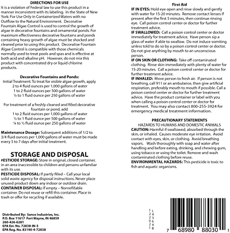 Fountain Algaecide and Clarifier - 1 Gallon
