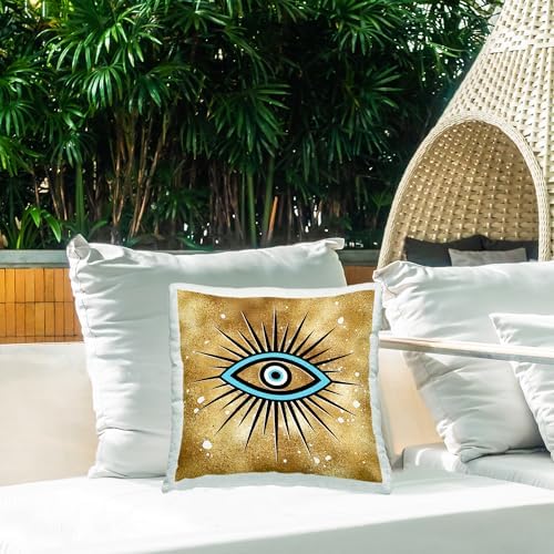 Stupell Industries Glam Evil Eye Pattern Outdoor Throw Pillow 18x18 Gold 1