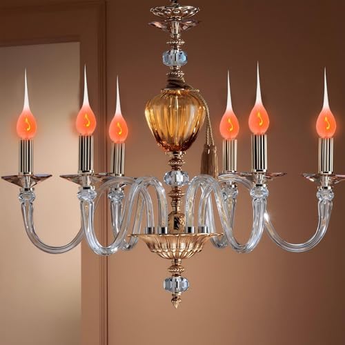 12 Pack Silicone Dipped Candle Light Bulbs E12 1W Flicker Flame