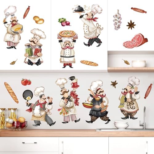 Wondever Chef Kitchen Wall Decals for Fridge and Dining Room