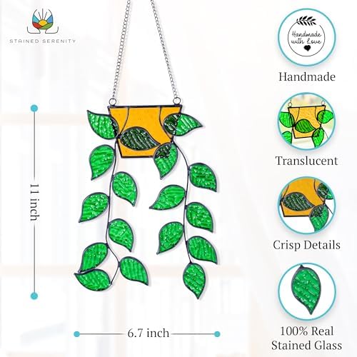 Handcrafted Stained Glass Window Hanging for Indoor Decor