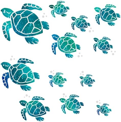 12PCS Sea Turtle Wall Decals Decor Blue Green