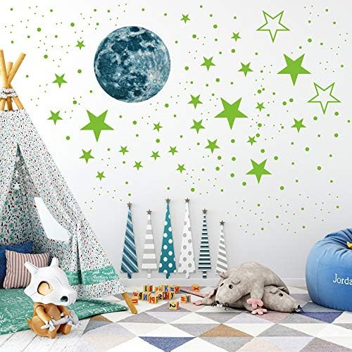 Glow in the Dark Moon and Stars Wall Decals