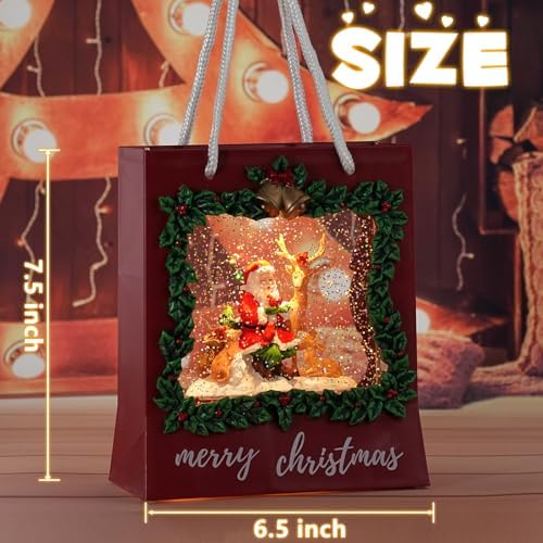 Santa Snow Globe Lantern with Music and Glitter
