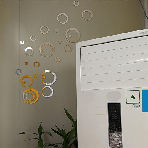 aooyaoo Circle Mirror DIY Wall Sticker 24pcs Grey