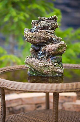 14 Olympia Log Fountain with LED Lights