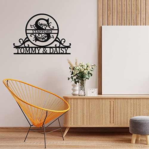 Custom Metal Sign - Personalized Last Name Monogram Wall Decor
