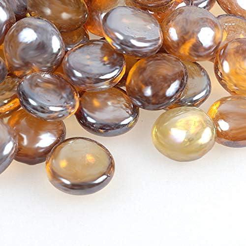 Shiny Stone Light Amber Fire Glass Marbles 17-19mm