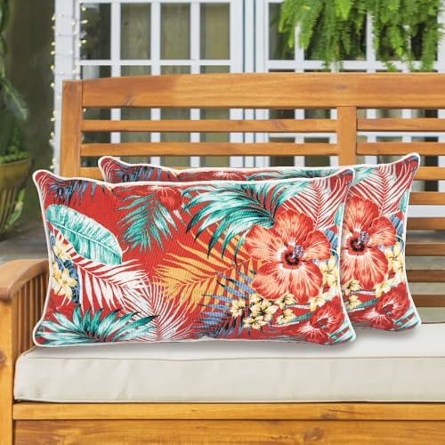 IN4 Care Lumbar Pillow Set of 2 Chili Red Floral