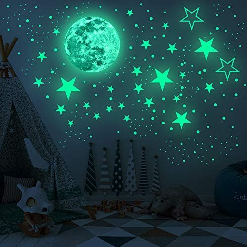Glow in the Dark Moon and Stars Wall Decals
