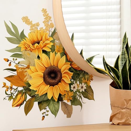 Sunflower Wall Decor Pack of 3 - 114x114 Inch