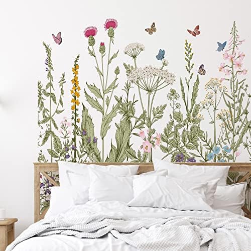 Zonon 6 Pcs Flowers Wall Decals Stickers