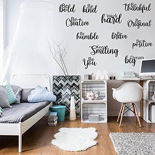 Marspark 12 Pcs Inspirational Wall Decals Black